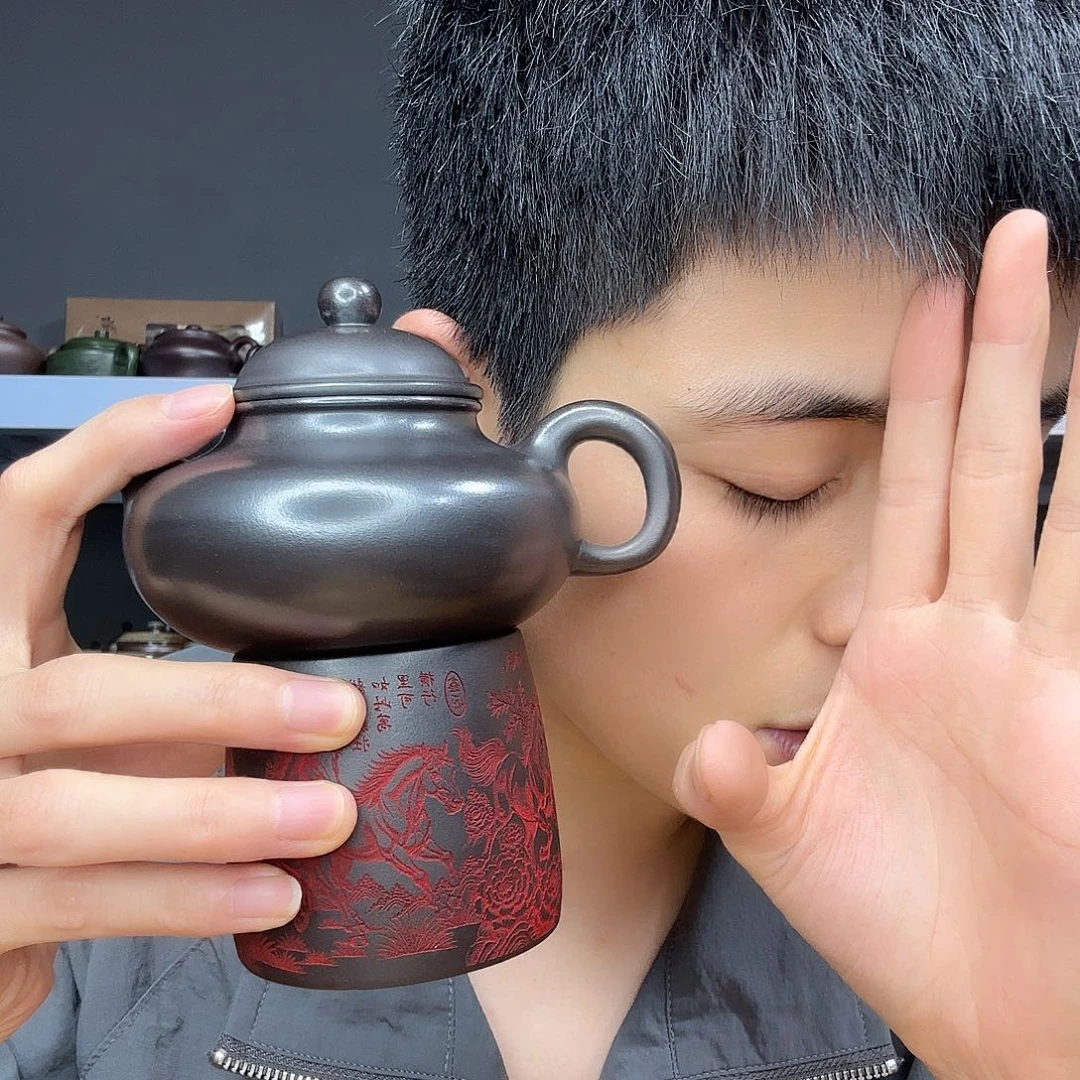 底槽青茶壶民间手艺人全手工制作