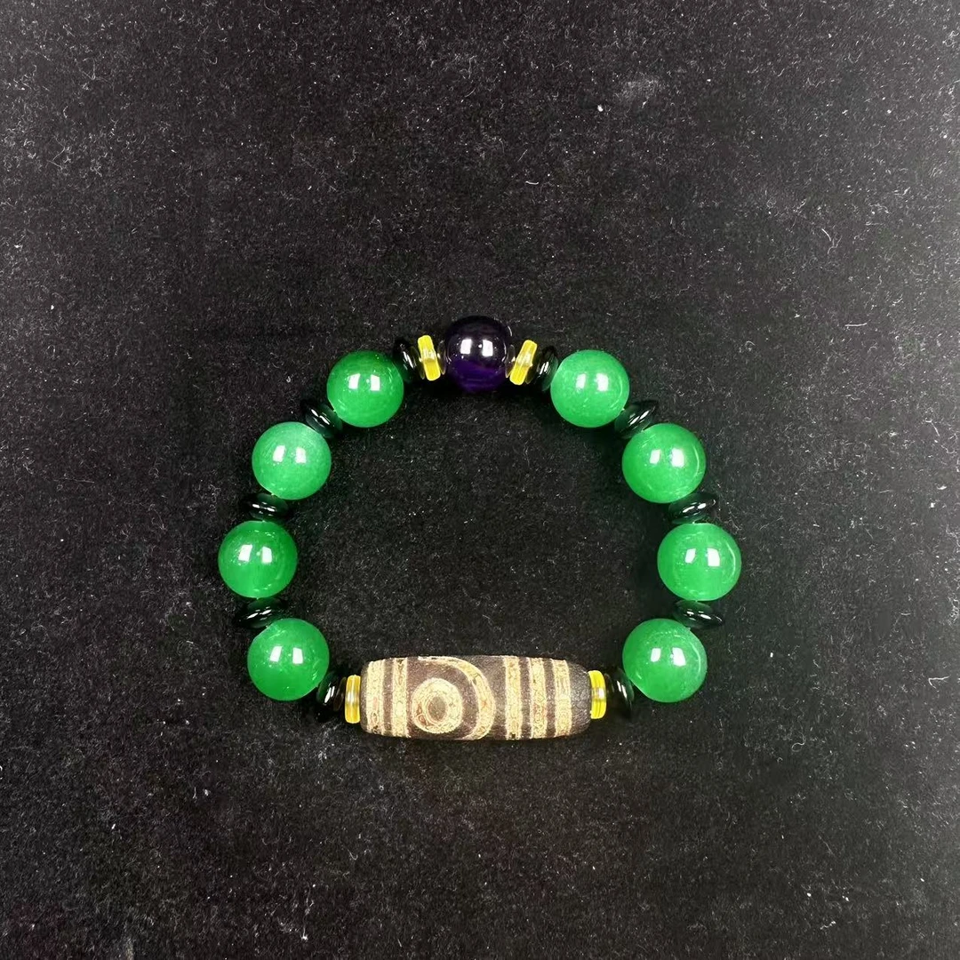 <米多缘>ZC度母绿金刚原化皮两眼手串（颜色微差，纹路随机）