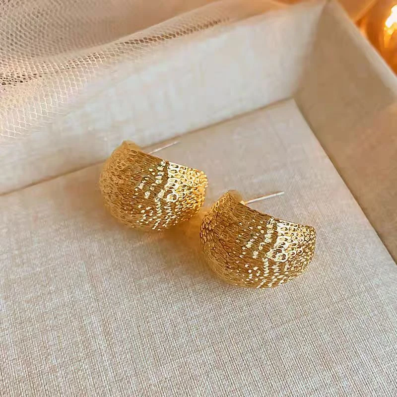铜合金耳饰 金色轻奢风欧美风百搭优雅气质时尚-338