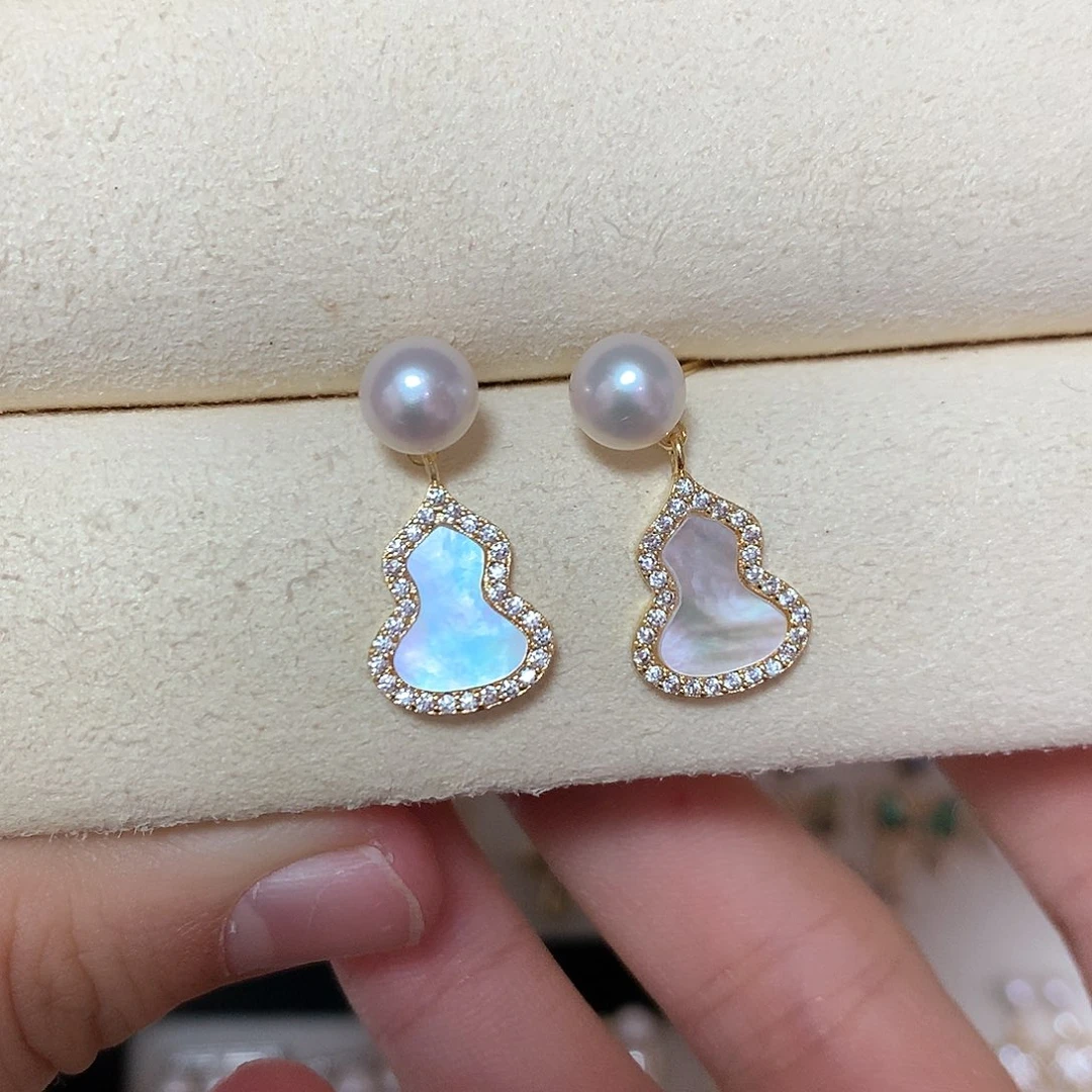 淡水珍珠耳饰合金