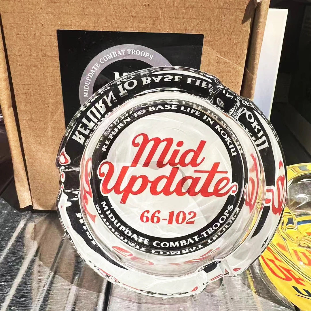MIDUPDATE 2025ss新款创意厚玻璃烟灰缸储物器