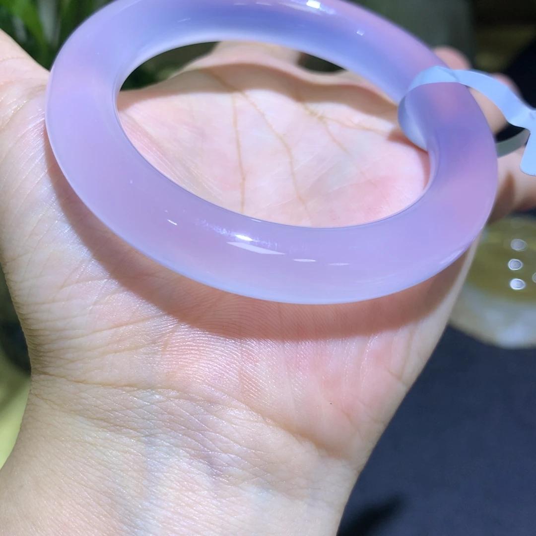 玛瑙/玉髓未镶嵌手镯冰紫圆条