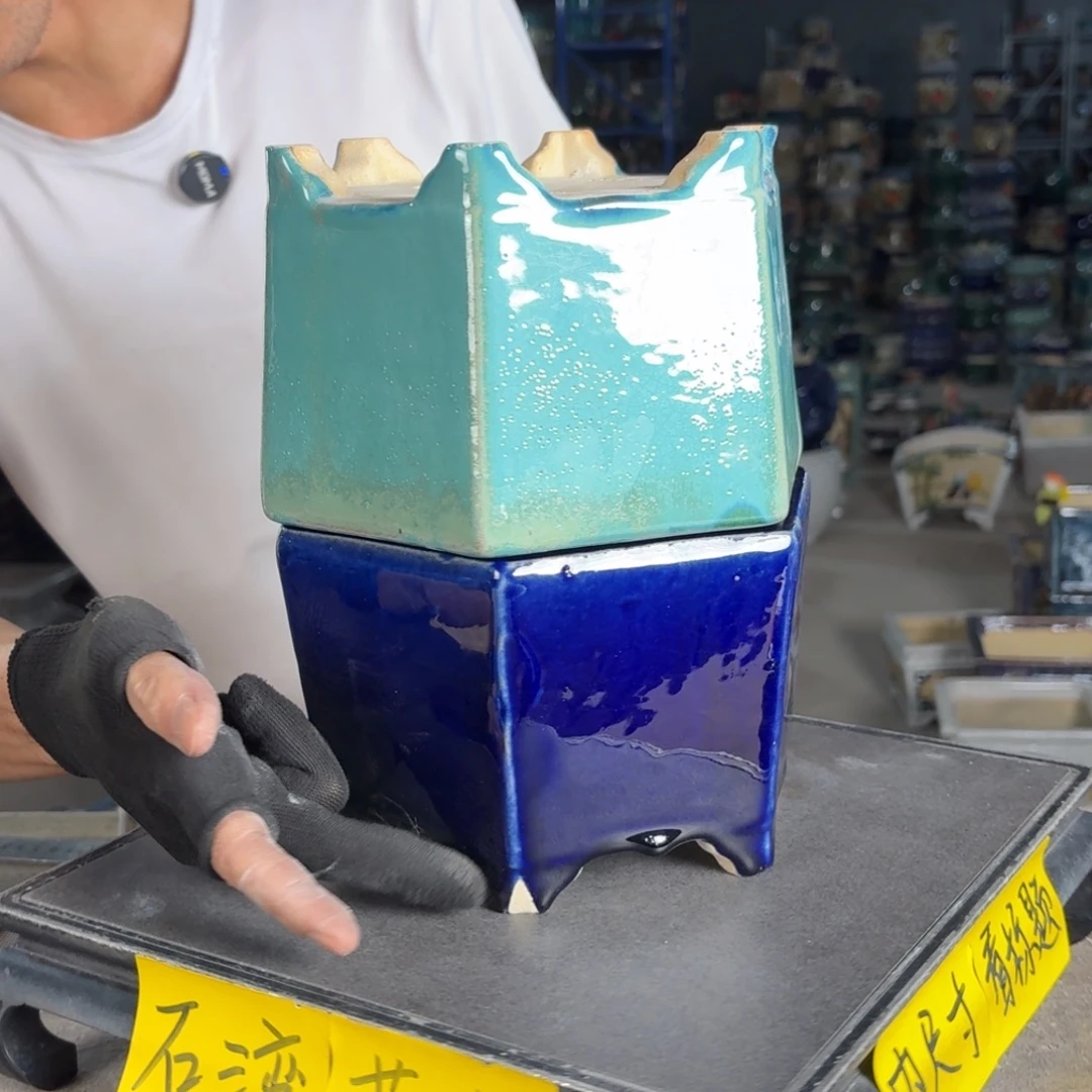 一风堂石湾花盆 内15*10磕碰气孔瑕疵