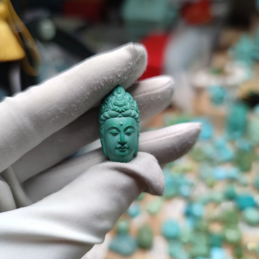 原矿绿松石精工观音