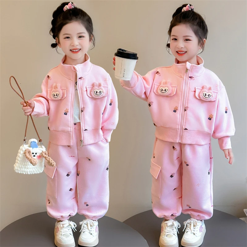 女童拉布布套装秋季2025新款洋气时髦儿童韩版春秋工装休闲两件套