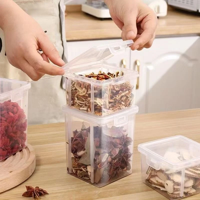 香料分装收纳盒调料盒厨房家用八角桂皮干辣椒分格翻盖密封储物盒