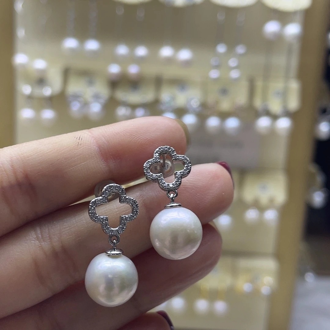 耳饰淡水珍珠银S925镶嵌
