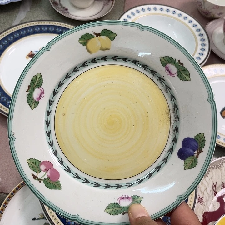 新骨瓷八寸平盘4个微瑕完美主义者慎拍