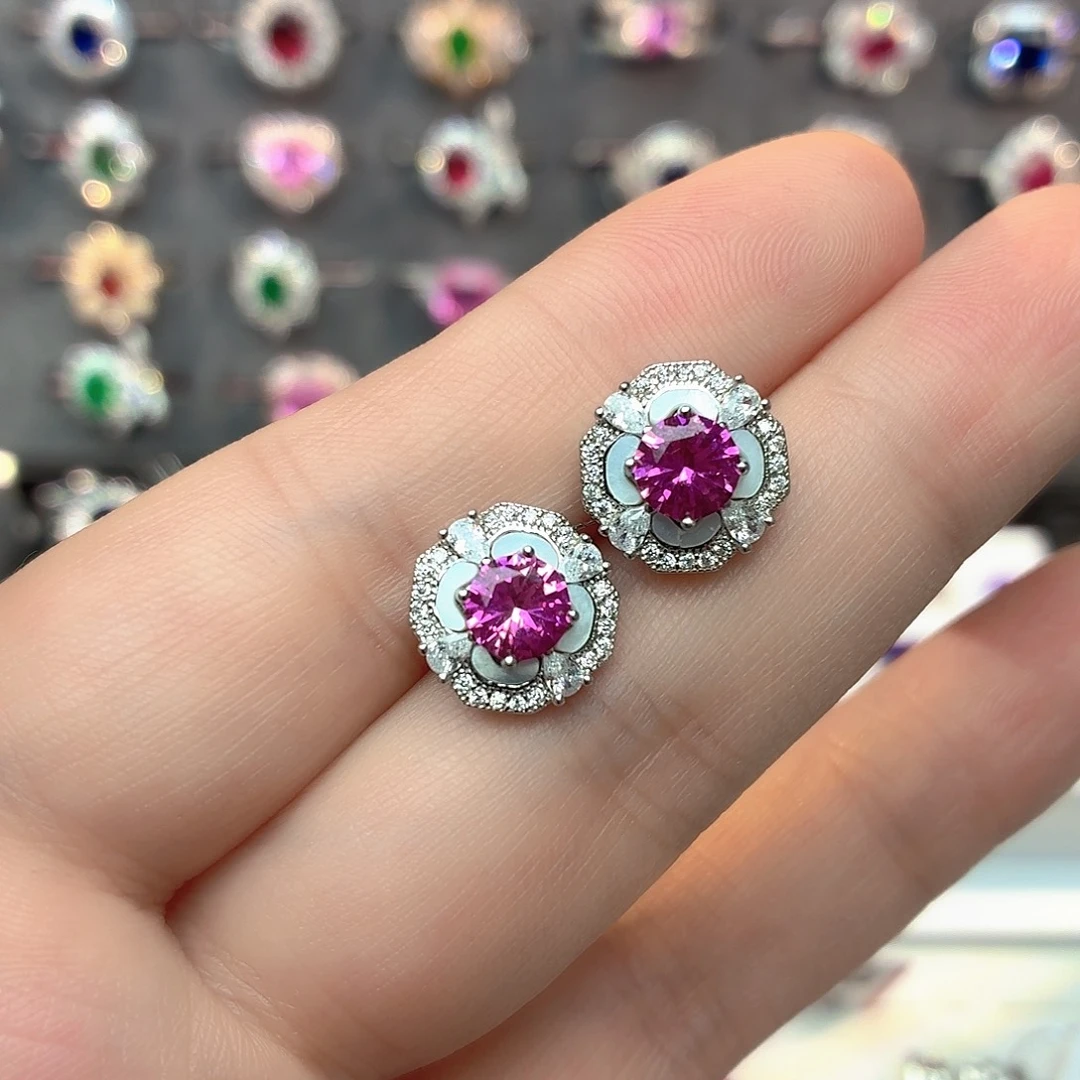 925银培育帕帕拉恰色粉蓝宝