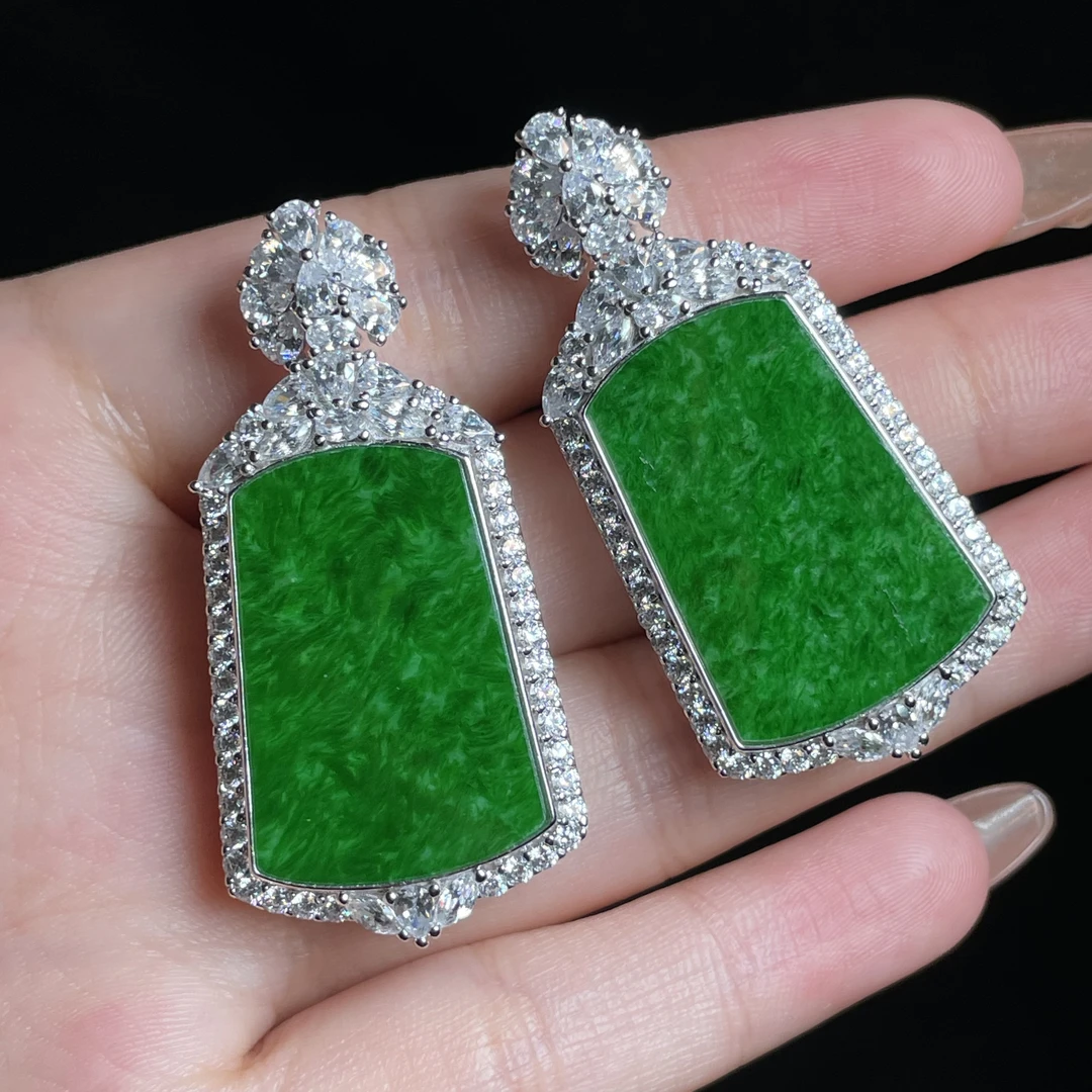 【玉总珠宝】925银翡翠大梯牌吊坠约44*20*8mm多样性发一CAN1050424