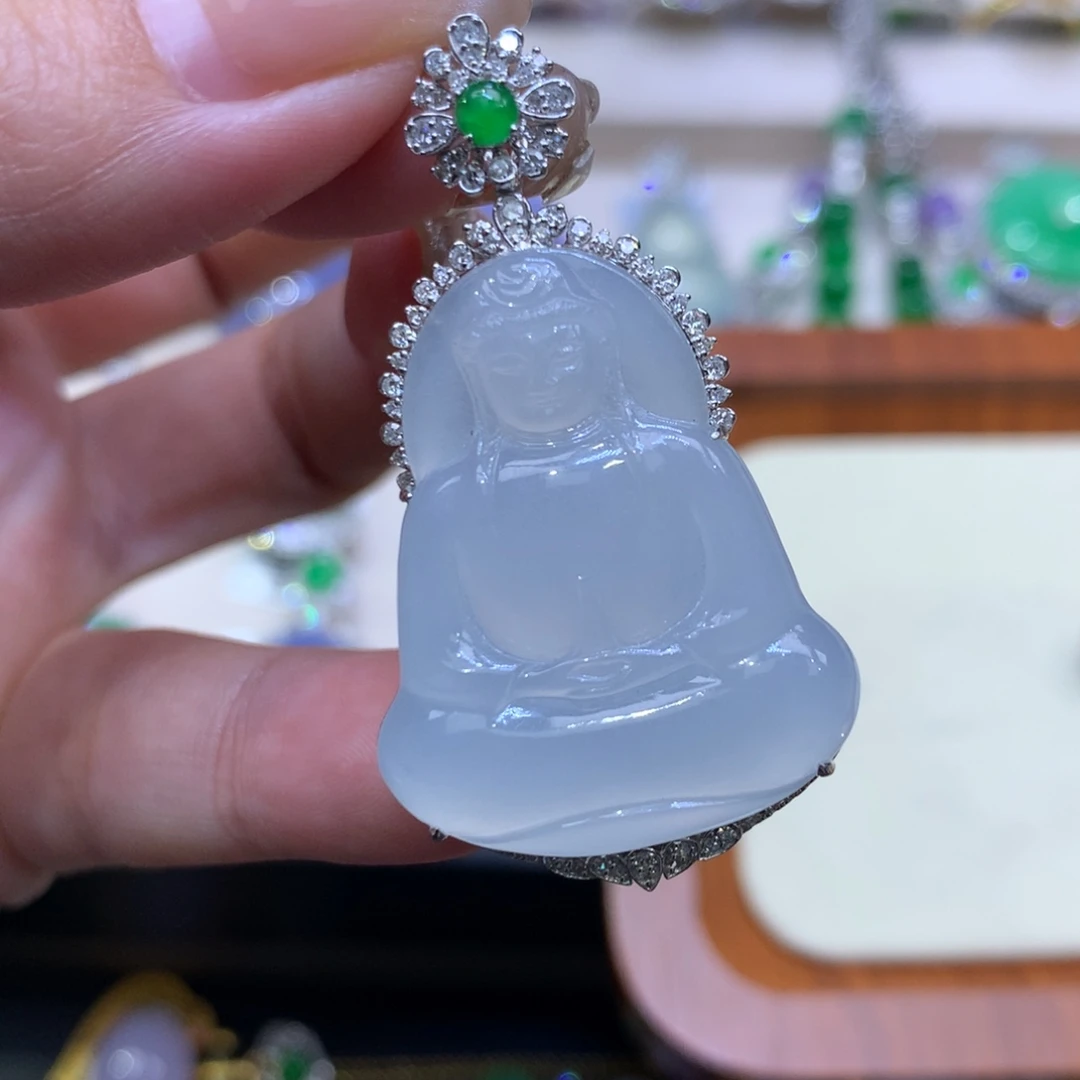 时***光翡翠18K金镶嵌颈饰