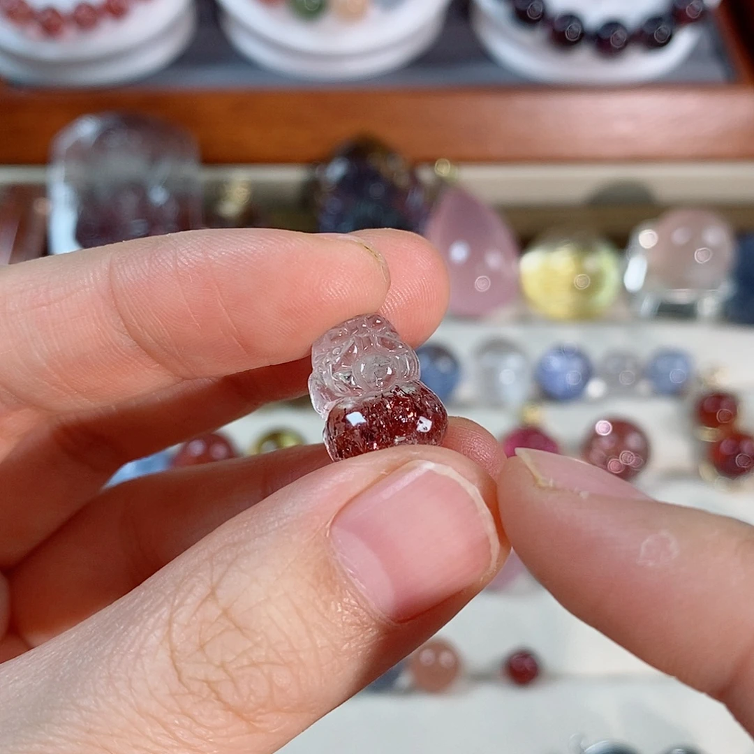 未镶嵌珠宝半成品水晶金草莓晶貔貅