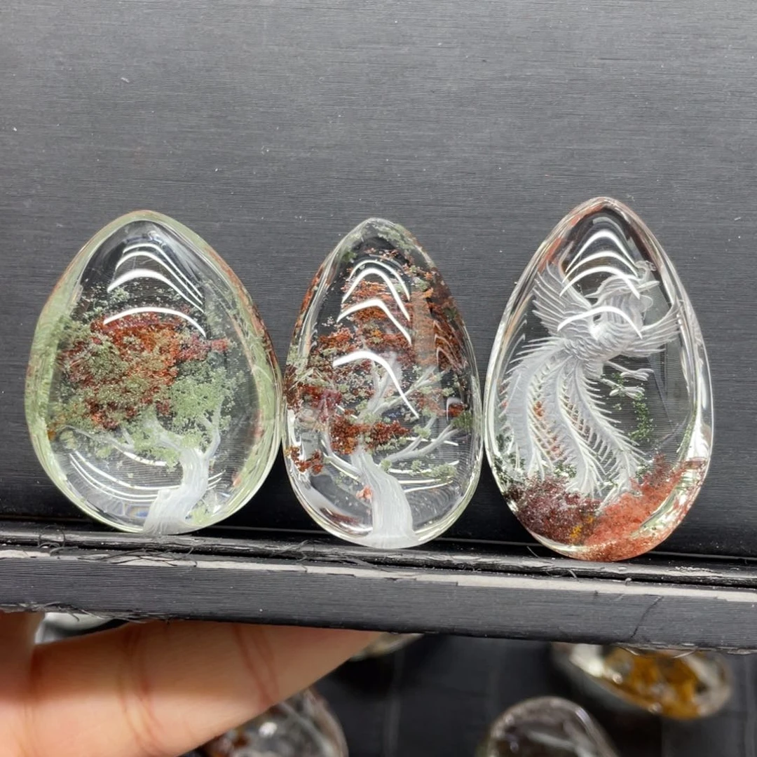 水晶吊坠未镶嵌原***姐3件