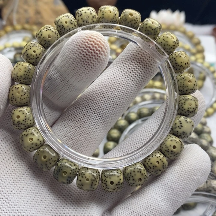 手串星月菩提磊**6骨瓷白