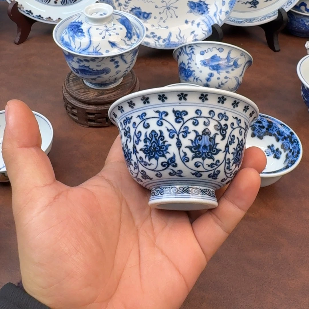 a***s陶摆件花心缠枝莲微瑕