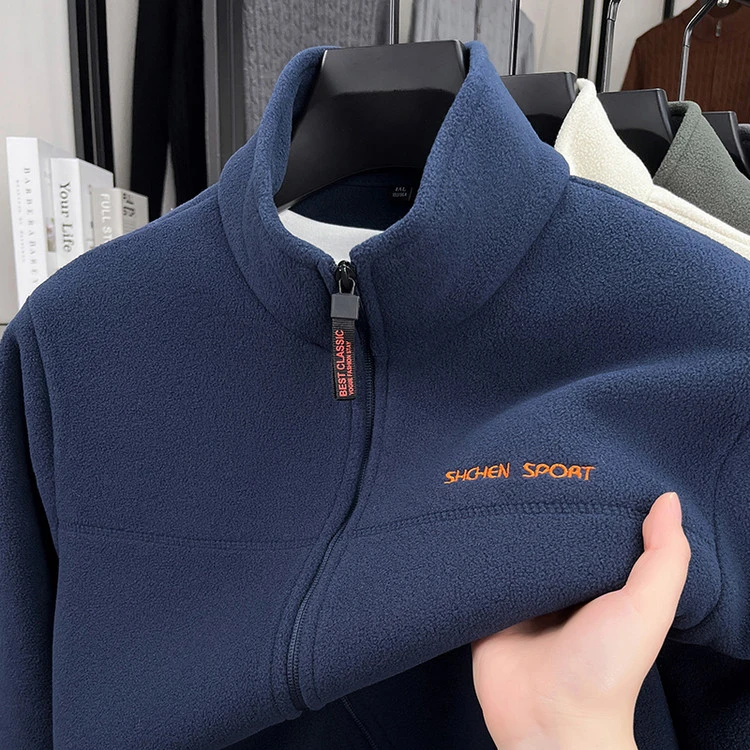 男士秋冬款新款一体绒半拉链立领卫衣秋季长袖t恤内胆上衣抓绒衣