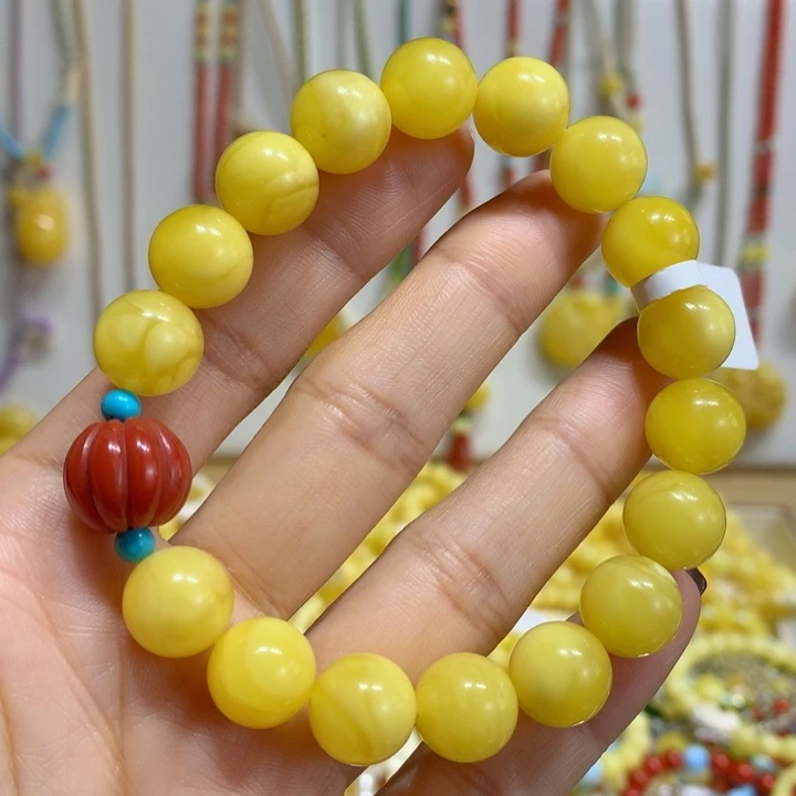 蜜蜡未镶嵌手链11mm