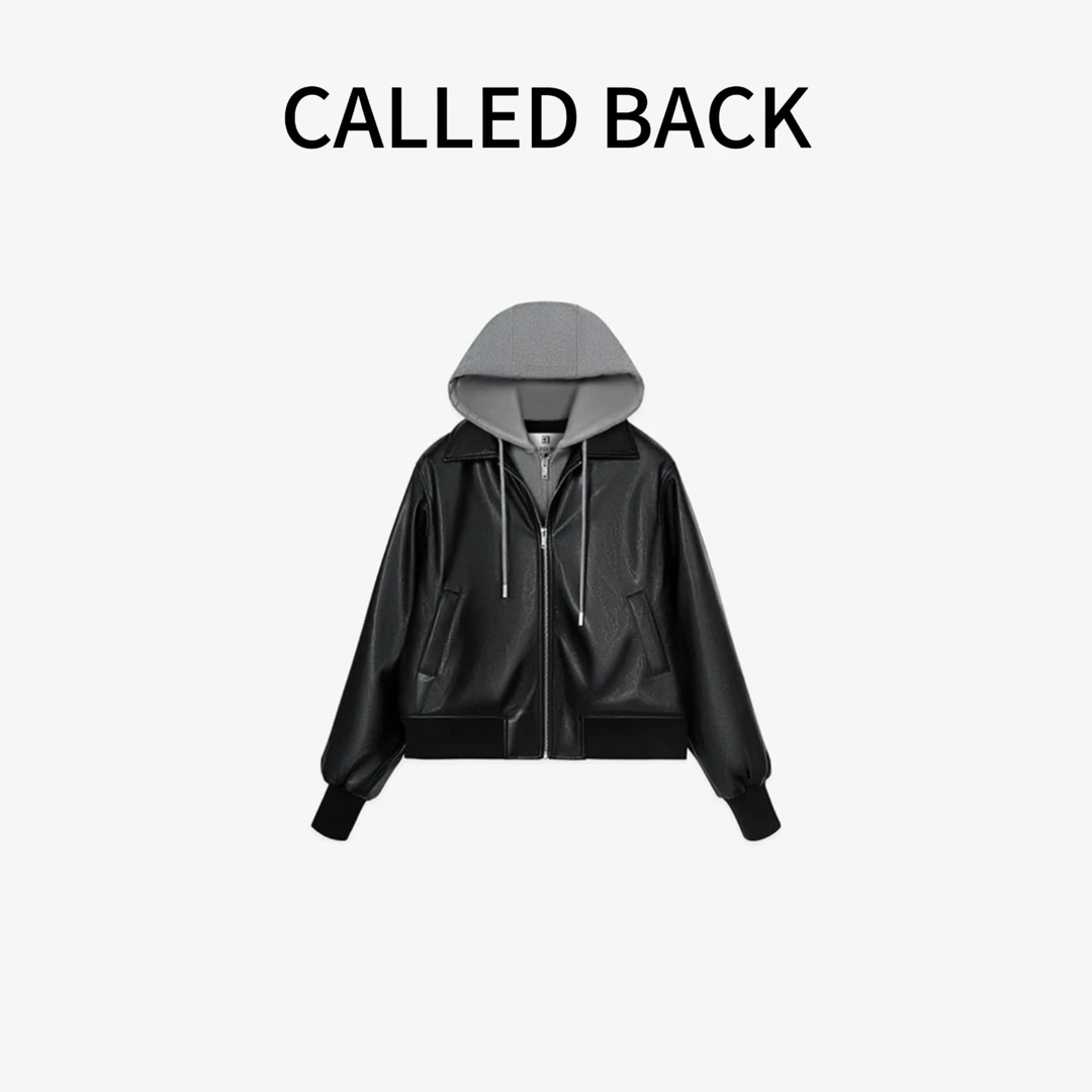 CALLEDBACK官方正品直发秋冬黑色连帽机车潮牌老钱风夹克121006