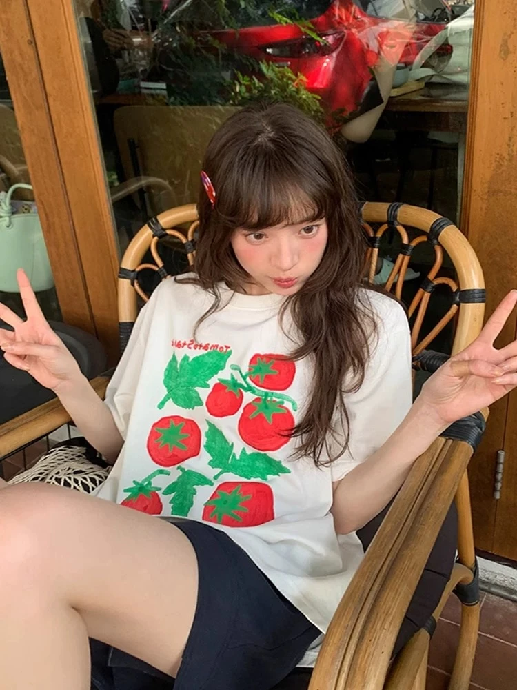 《白色红番茄  》   夏季短袖056 林夏.韩系seoul