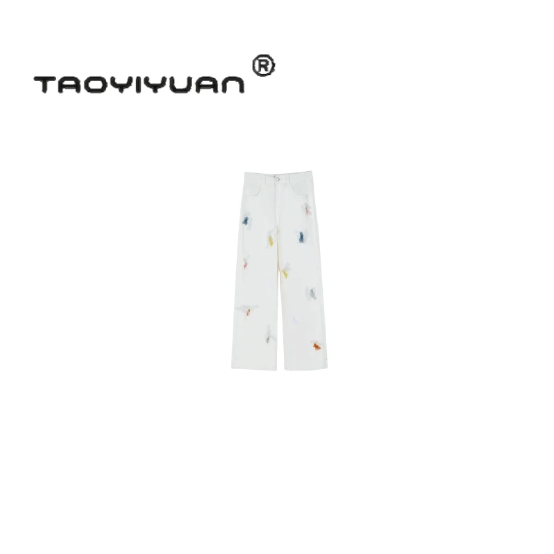 【Molly】  重工烫钻刺绣长裤牛仔裤春夏季通勤休闲百搭牛仔裤