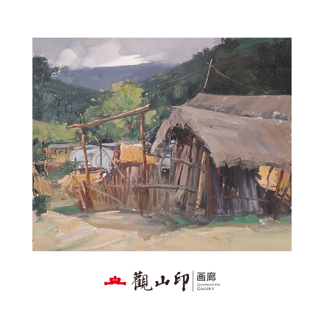 SMK原创手绘风景油画50x60cm丛林作品2270