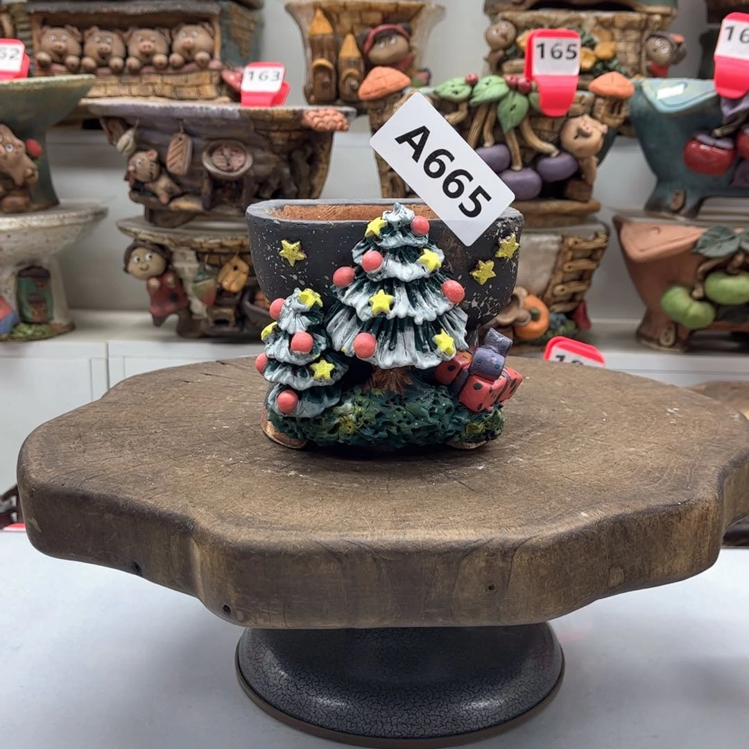 红陶花盆665白狐