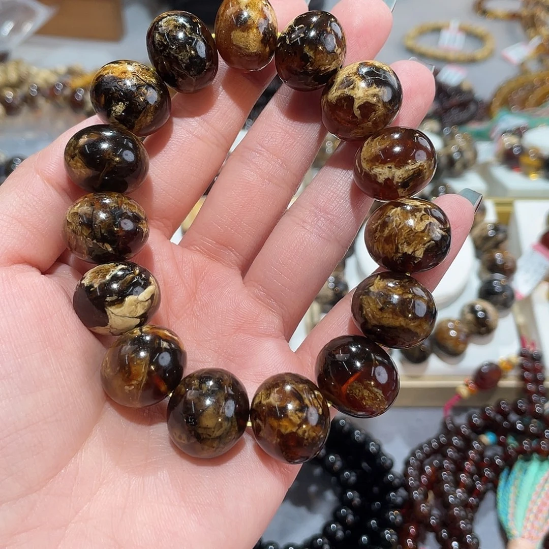 杰***0琥珀未镶嵌手链17m