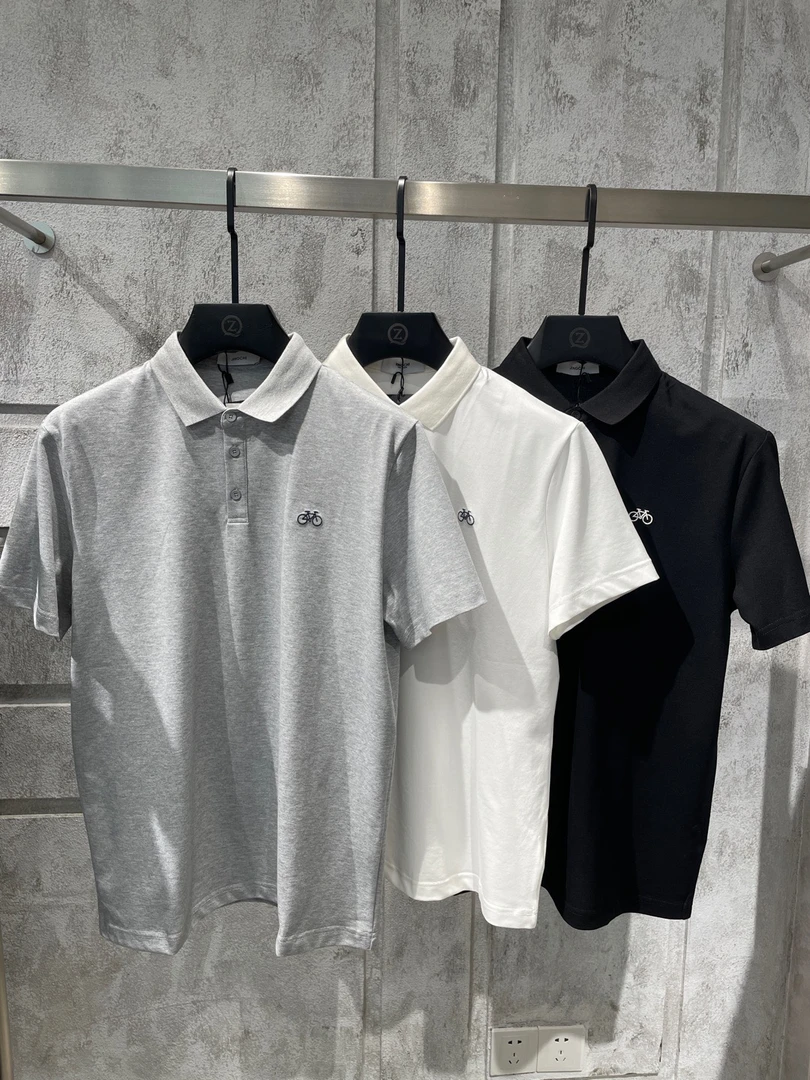 运动休闲百搭合体休闲Polo衫夏季印花免烫翻领纯色简约短袖