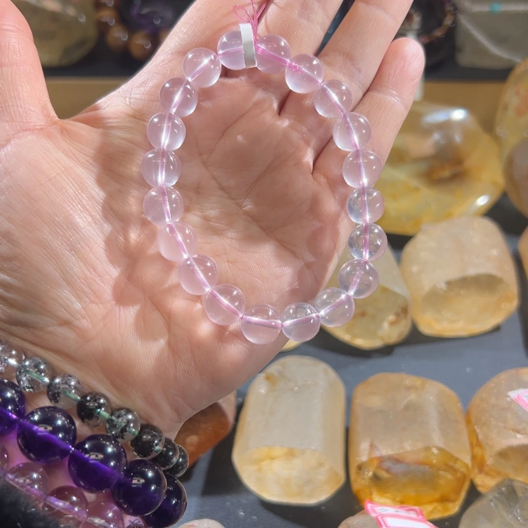 水晶手串未镶嵌粉水晶手链