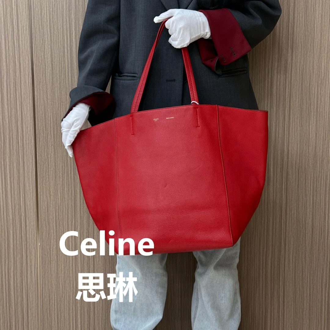 95新 Celine/思琳 红色全皮托特包/云海优选/61645