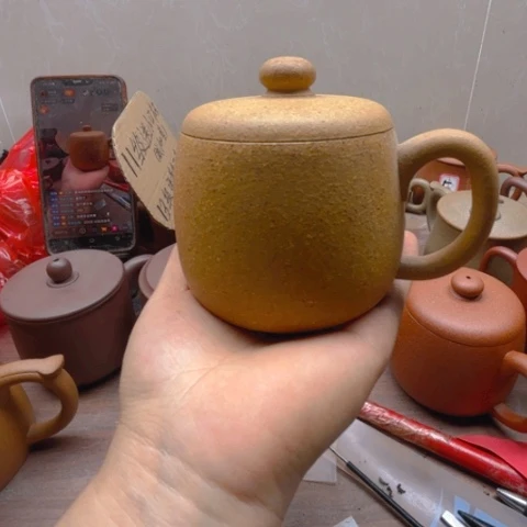 茶杯紫砂寻**我半手工微瑕盖杯不退不换