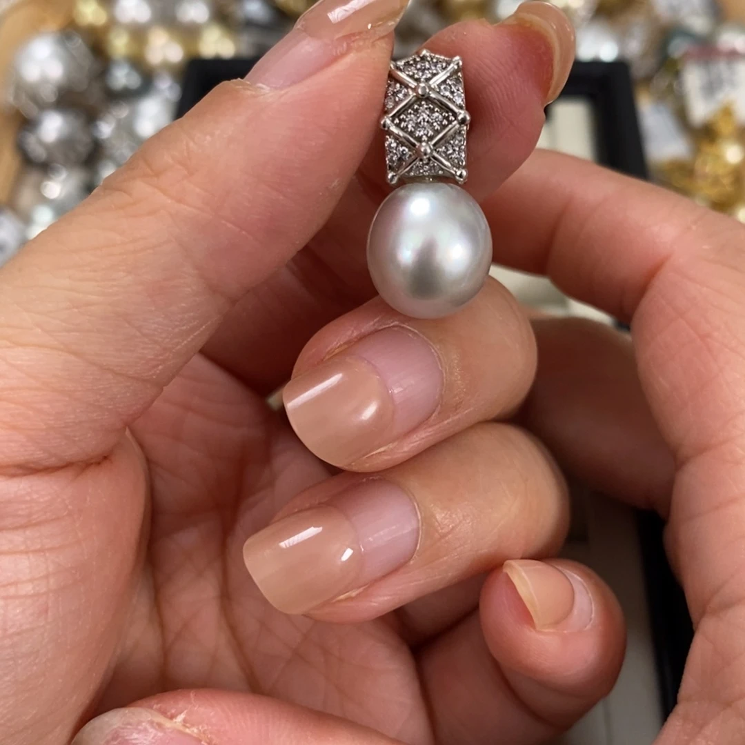 颈饰银S925镶嵌海水珍珠