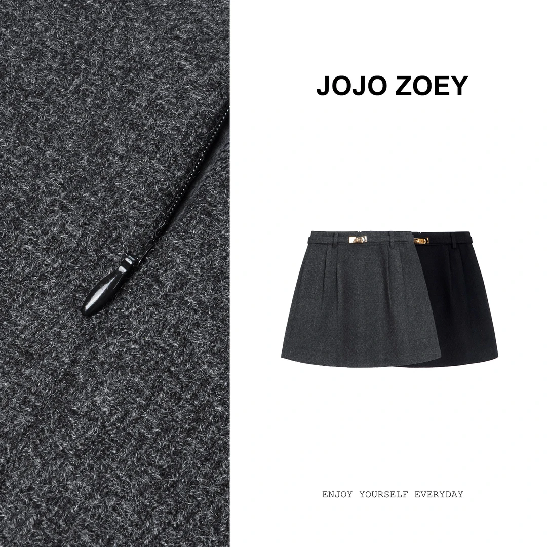 JOJO ZOEY【摩登街道】~高腰显瘦时尚花包百搭A字半身短裙dq-4513
