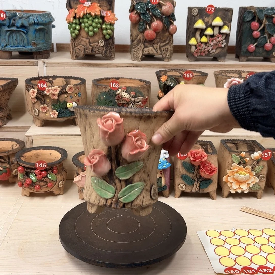紫砂花盆174号内口13×12高 16.5