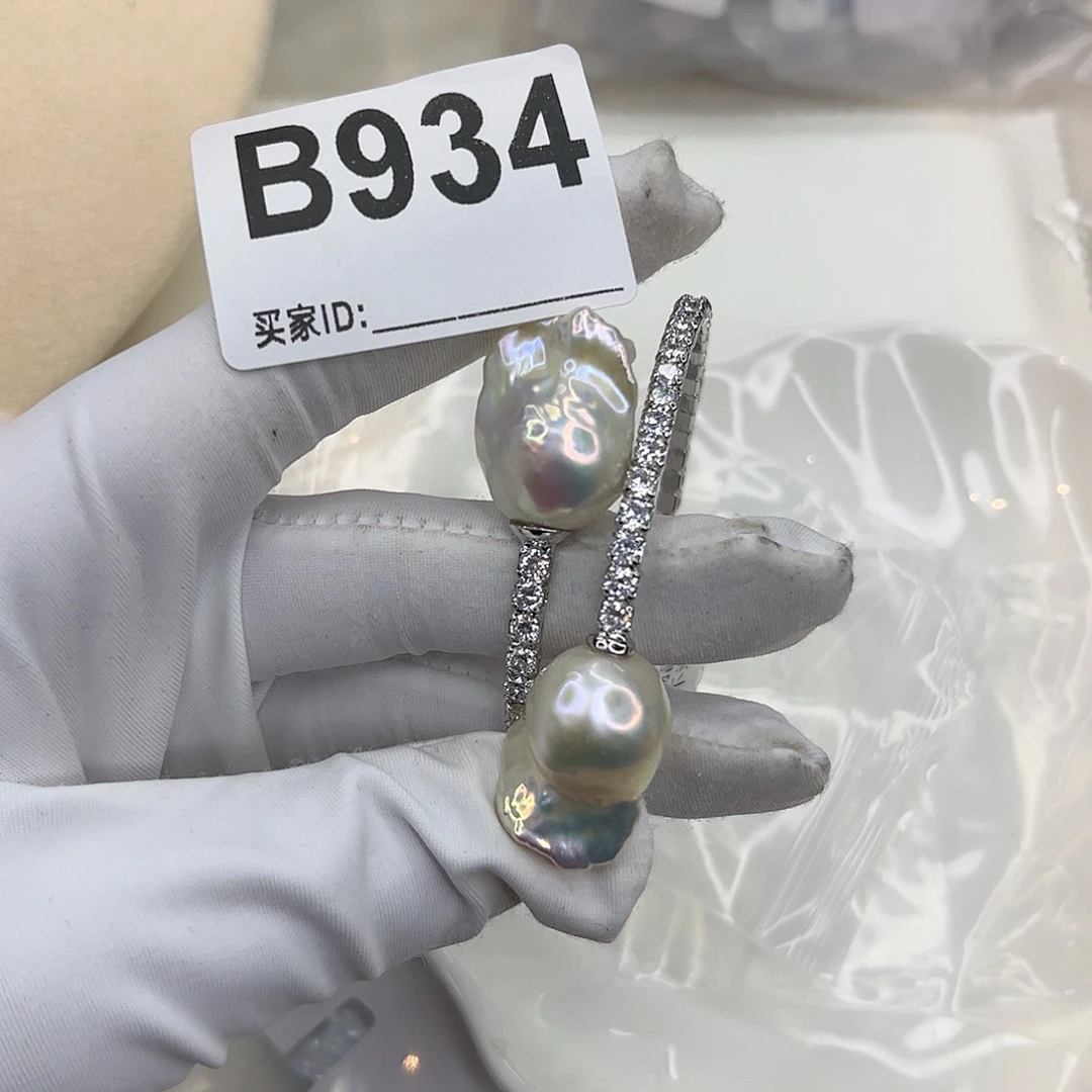 合金淡水珍珠耳饰