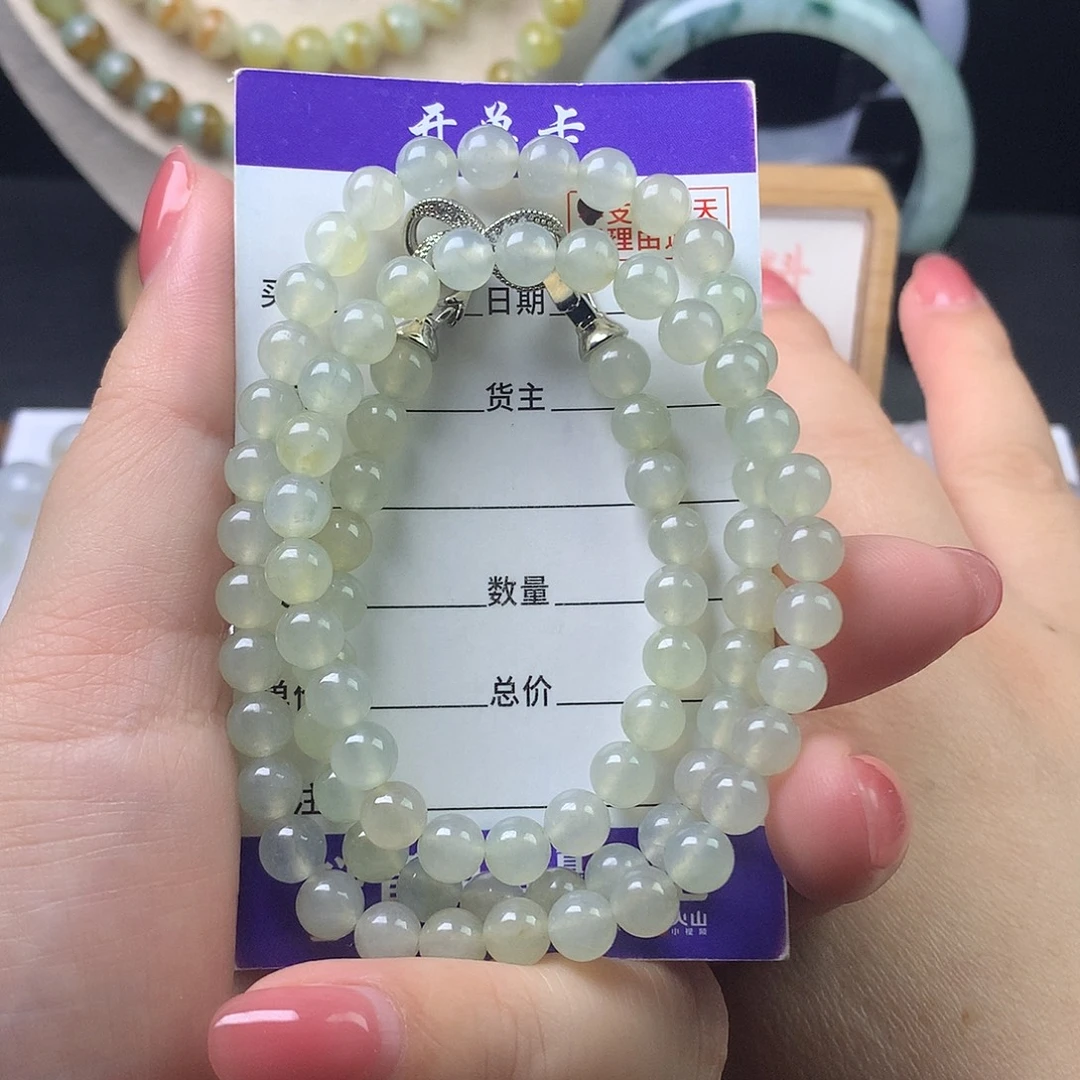 翡翠未镶嵌手链卡6.3
