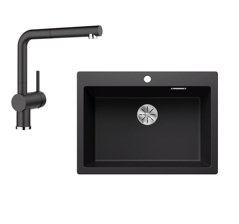 德国铂浪高  厨盆龙头套装 黑色700*510