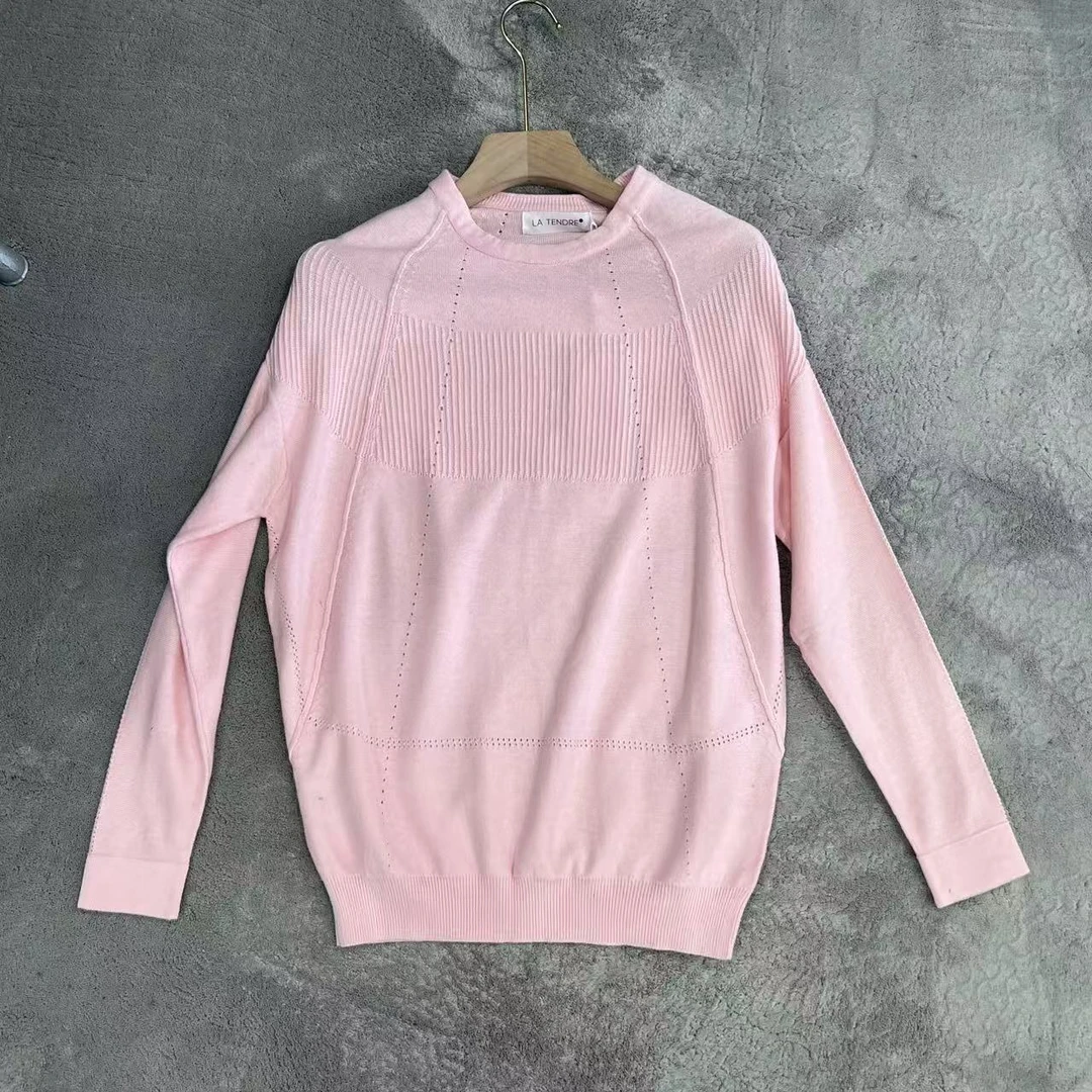 25早春韩版粉色减龄全棉套头毛衣