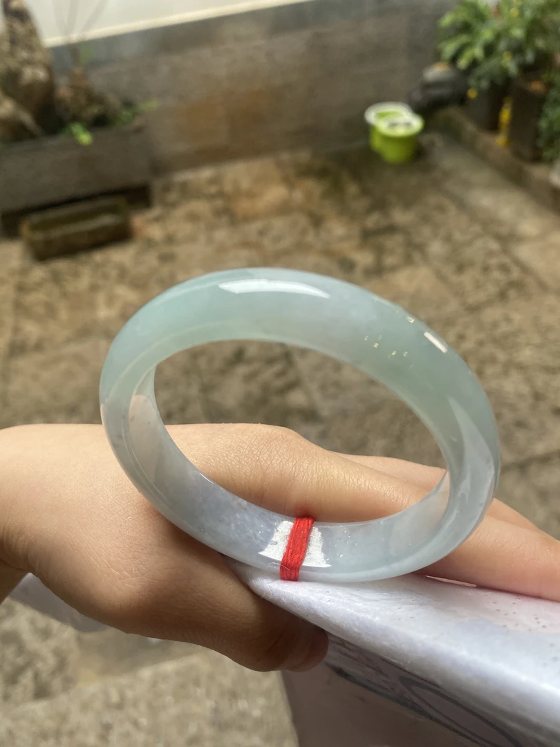 57圈口冰种纯天然A货翡翠手镯
