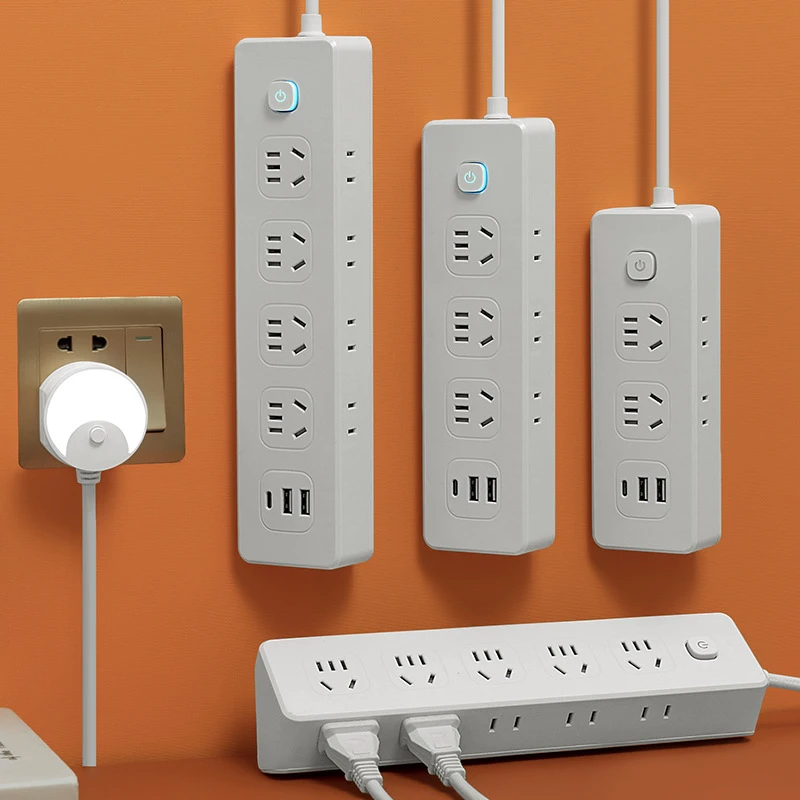 多功能插座带2USB扩展面板多孔一转多桌面插排智能开关排插宿舍用
