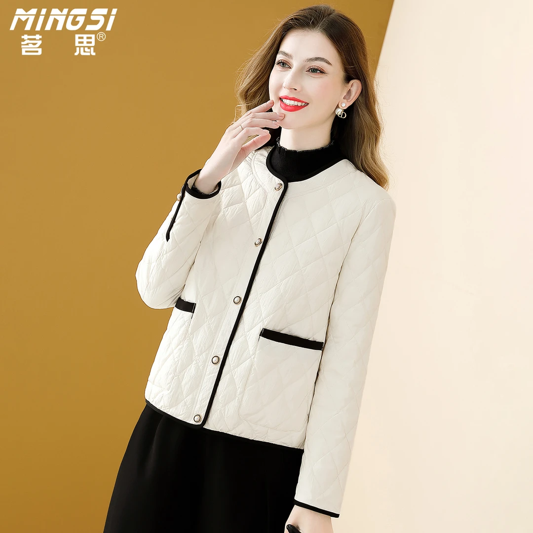 茗思90鸭绒轻薄短款羽绒服女2025冬季新款气质百搭保暖小香风外套