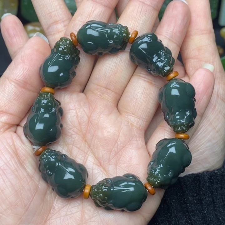 和田玉手链未镶嵌玉****