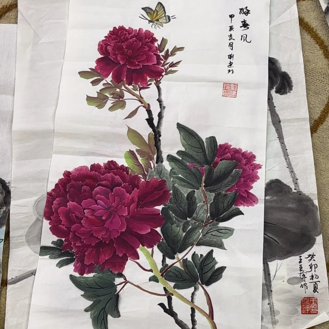 国画四尺四开花鸟艺
