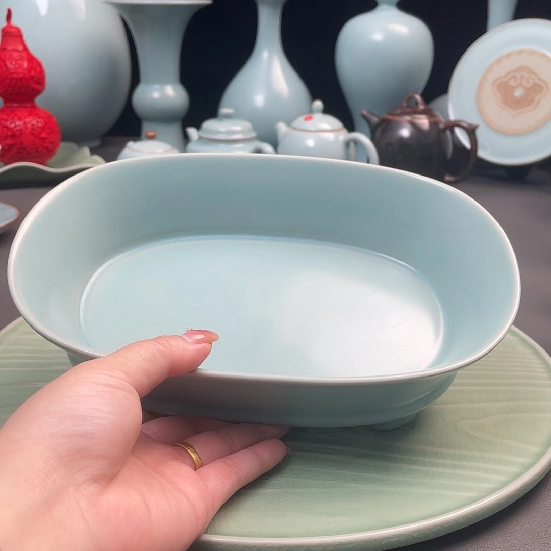 瓷片仿古釉水仙盆
