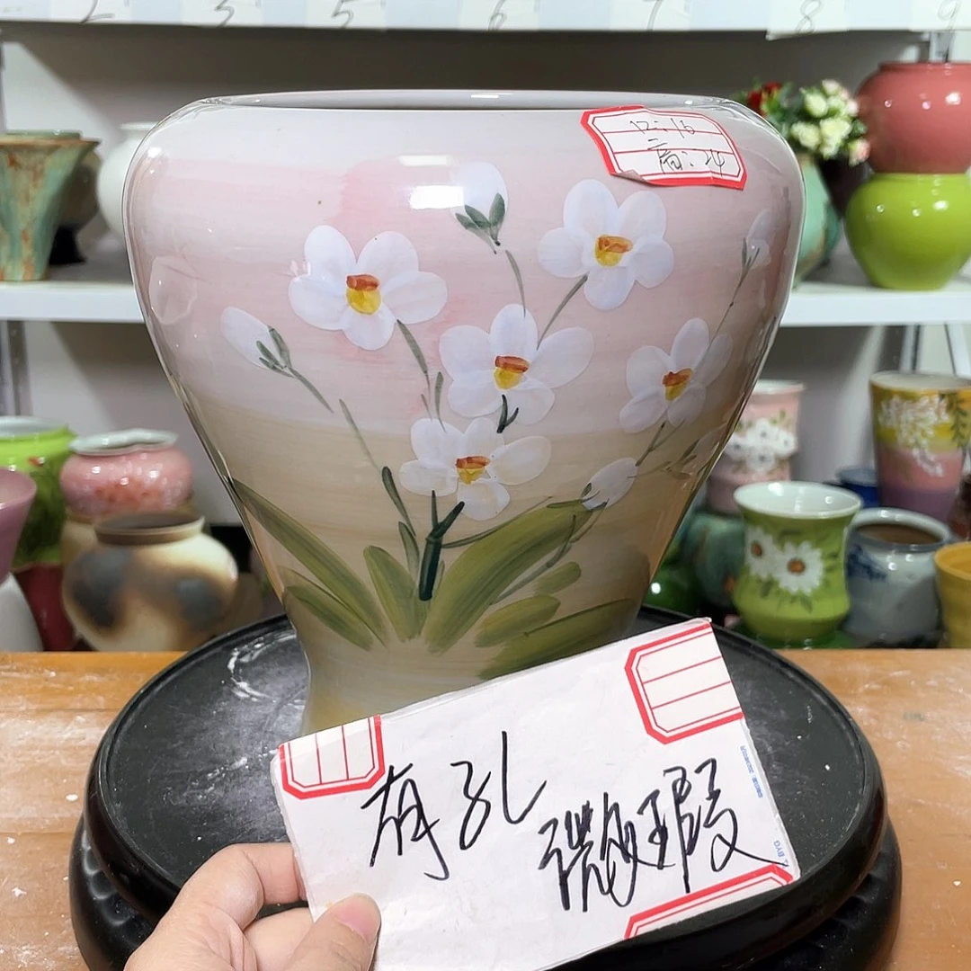 景德镇陶瓷高温陶瓷花盆口16高24