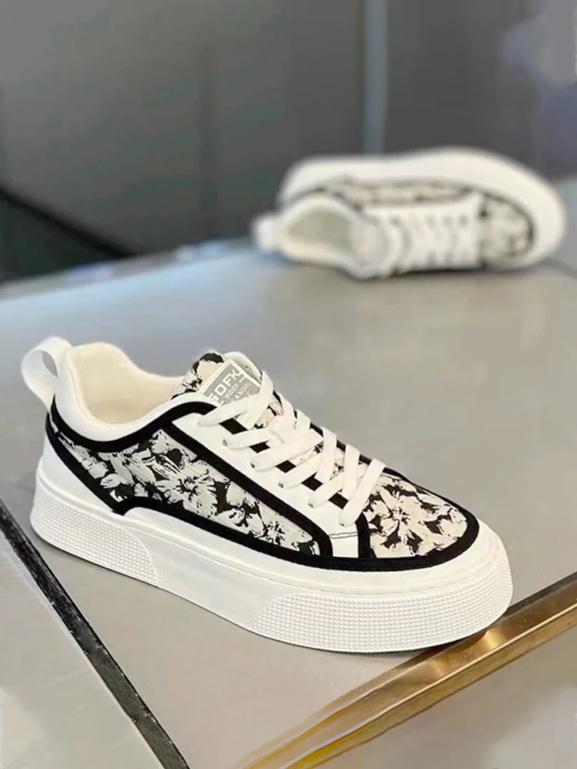 潮流男鞋夏季新款时尚休闲板鞋厚底百搭运动鞋系带鞋软底鞋透气鞋