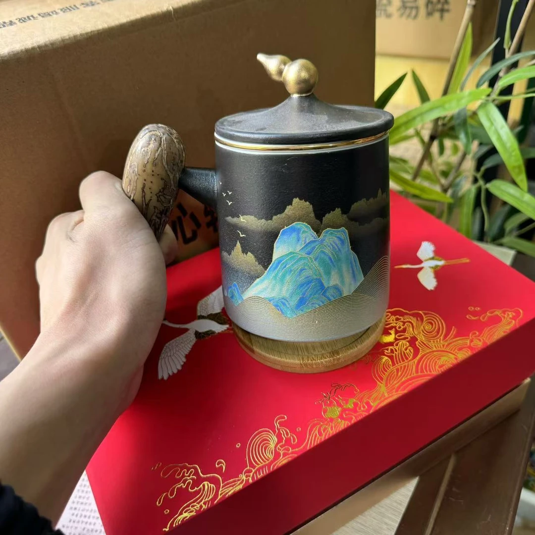 【中国邮政专属链接】乾鑫堂马克杯带杯垫 鎏银3927