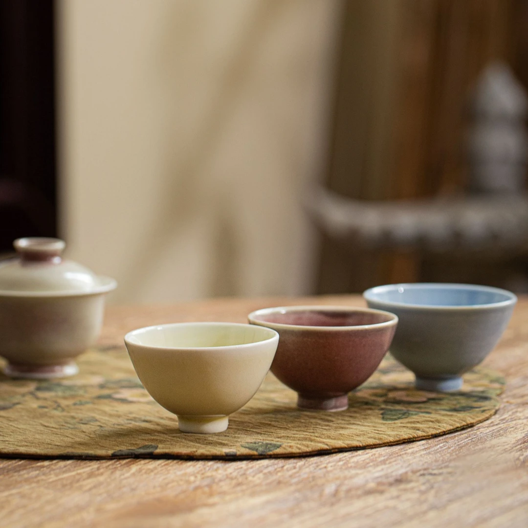 志七蝉云深月造  清雅高温单色釉手工 斗笠杯 主人杯 茶碗 大酒杯