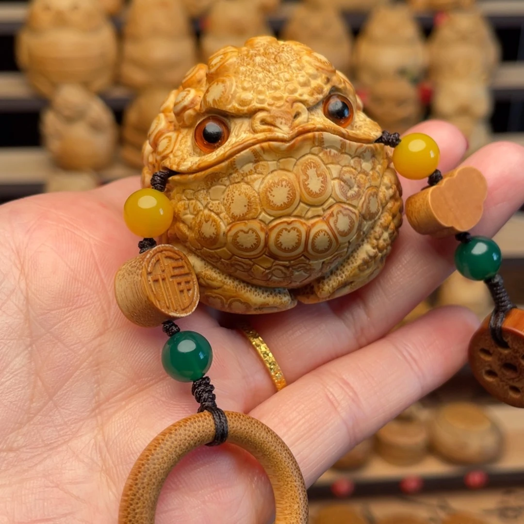 竹张念超竹根雕胖墩金蟾