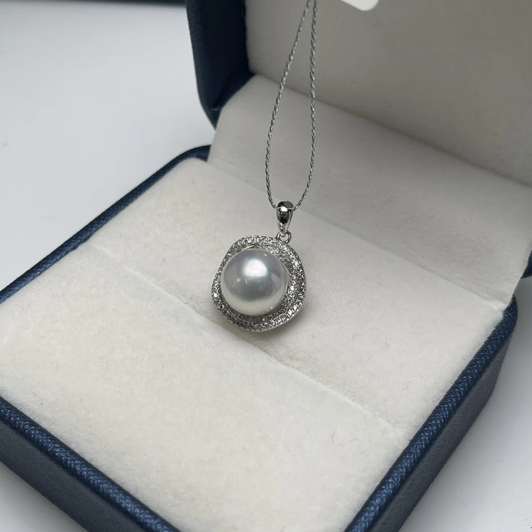 海水澳白银吊坠10-11mm花浪款时尚百搭